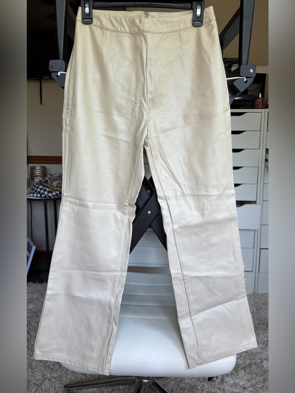 Le Lis faux leather tan pants